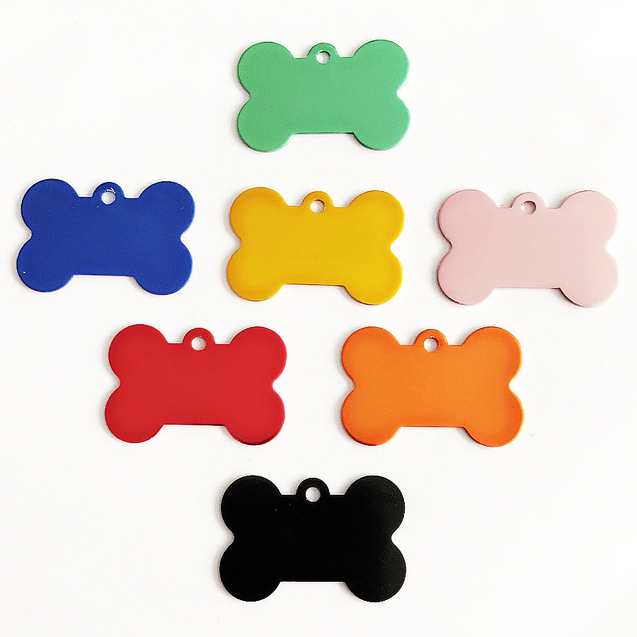 Colour Alumnium Bone Shaped Tag - Double Side Engraved Tag for Pets