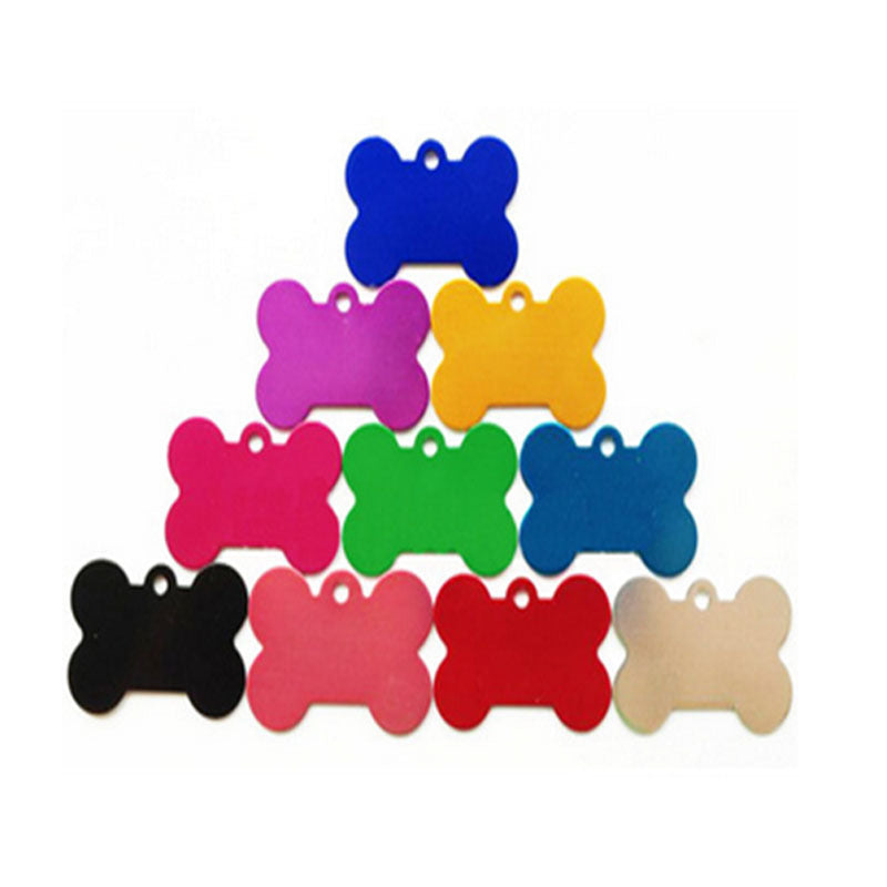 Colour Alumnium Bone Shaped Tag - Double Side Engraved Tag for Pets