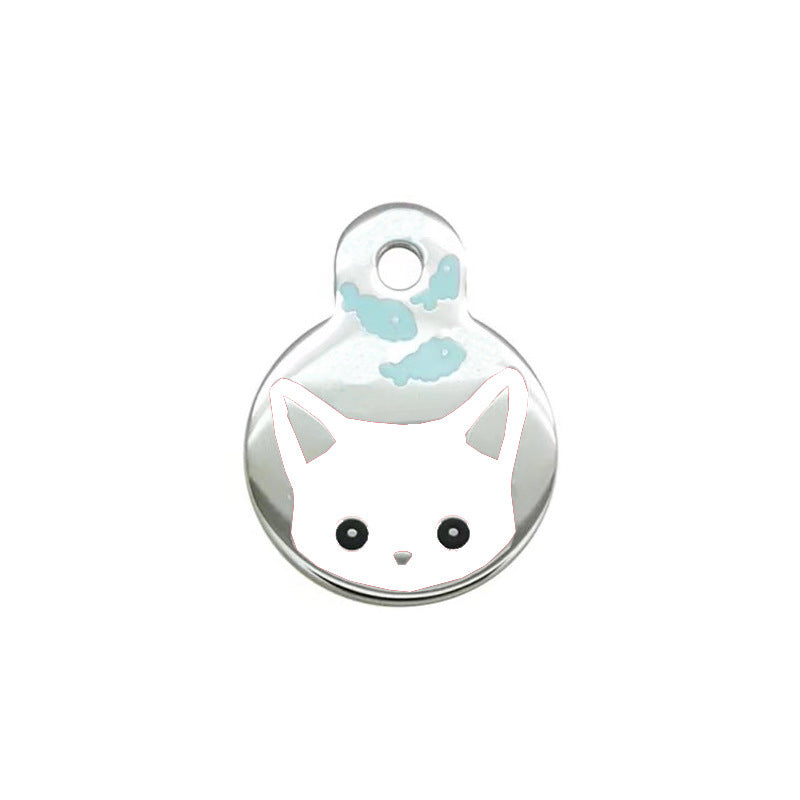 Circular Tag Colour Cat - Single Side Engraved Tag for Pets