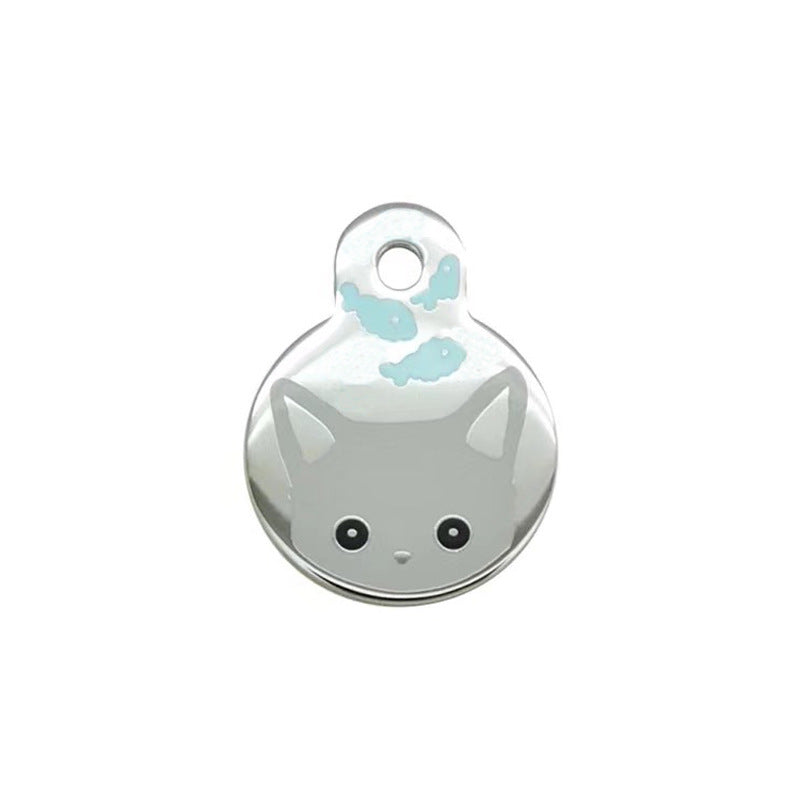 Circular Tag Colour Cat - Single Side Engraved Tag for Pets