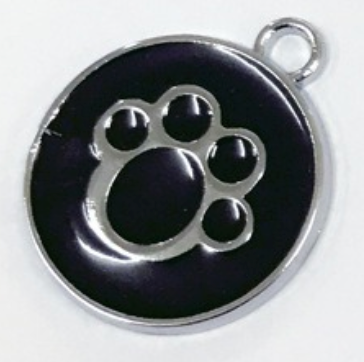 Circular Tag Colour Paw - Single Side Engraved Tag for Pets