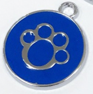 Circular Tag Colour Paw - Single Side Engraved Tag for Pets