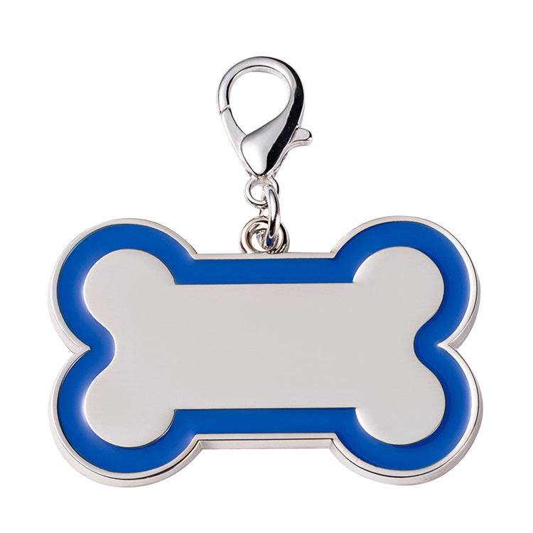 Bone Shaped Stainless Steel Tag Colour Edge - Double Side Engraved Tag for Pets
