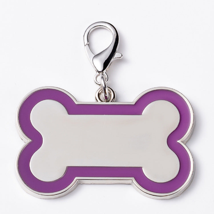Bone Shaped Stainless Steel Tag Colour Edge - Double Side Engraved Tag for Pets