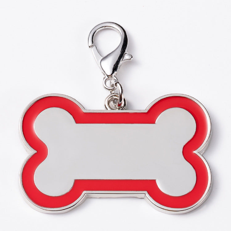 Bone Shaped Stainless Steel Tag Colour Edge - Double Side Engraved Tag for Pets