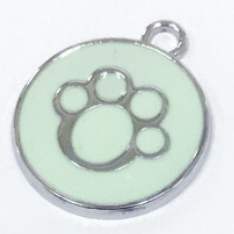 Circular Tag Colour Paw - Single Side Engraved Tag for Pets