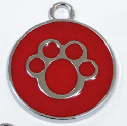 Circular Tag Colour Paw - Single Side Engraved Tag for Pets