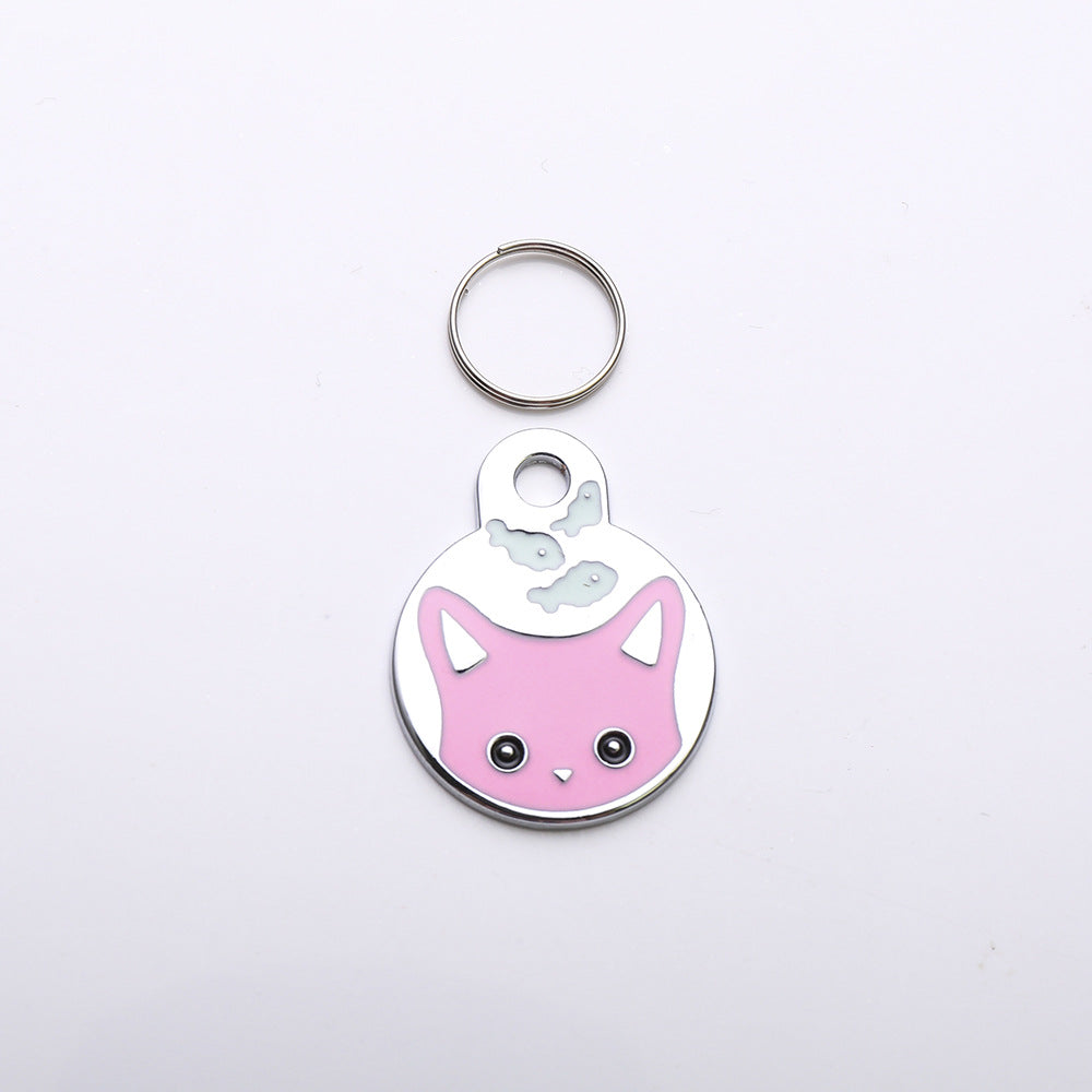 Circular Tag Colour Cat - Single Side Engraved Tag for Pets