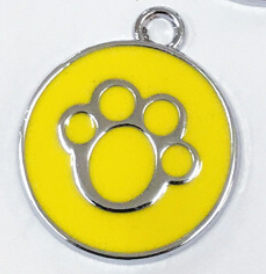 Circular Tag Colour Paw - Single Side Engraved Tag for Pets
