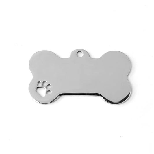 Bone Shaped Stainless Steel Tag - Double Side Engraved Tag for Pets