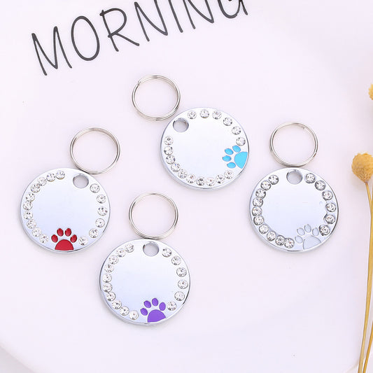 Circular Diamantes Tag - Double Side Engraved Tag for Pets