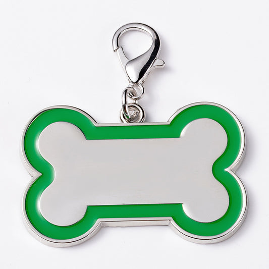 Bone Shaped Stainless Steel Tag Colour Edge - Double Side Engraved Tag for Pets